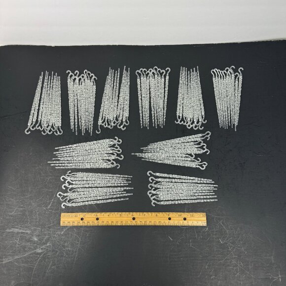 Lot of 99 Vtg Plastic Clear Icicle Twist Ornaments Glow in Dark Thin 5.5in wHook - Picture 12 of 12